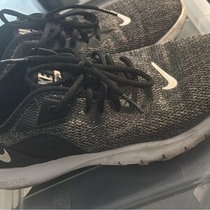 Nike Flex Black and White Athletic Shoes